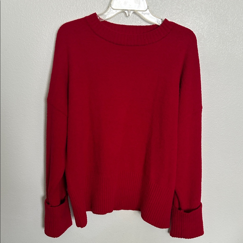 Red Fussy oversized Sweater